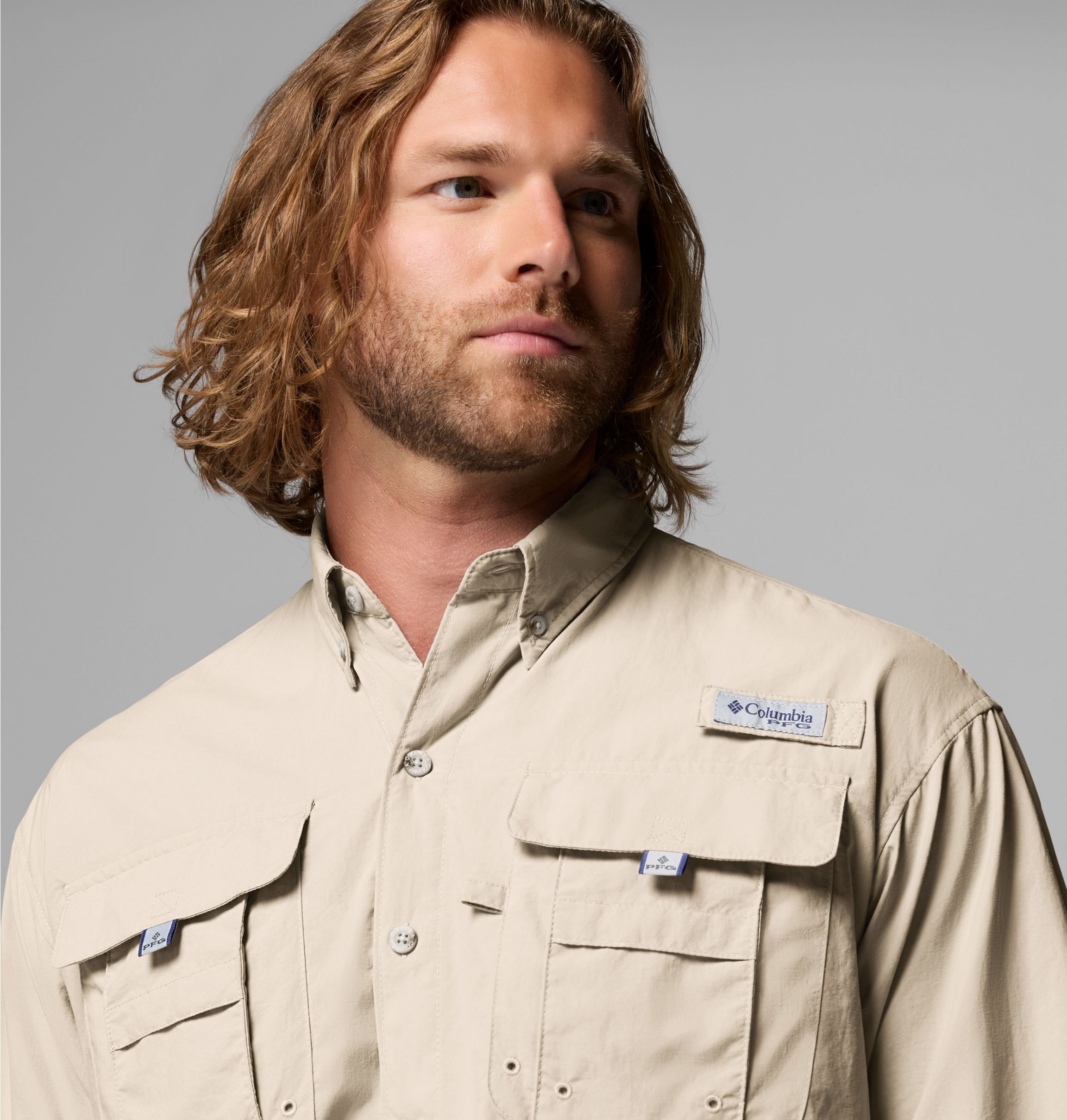 Chemise Columbia PFG Homme - Blanc, Taille L, Manches Courtes - Respirante & Anti-UV - Pêche
