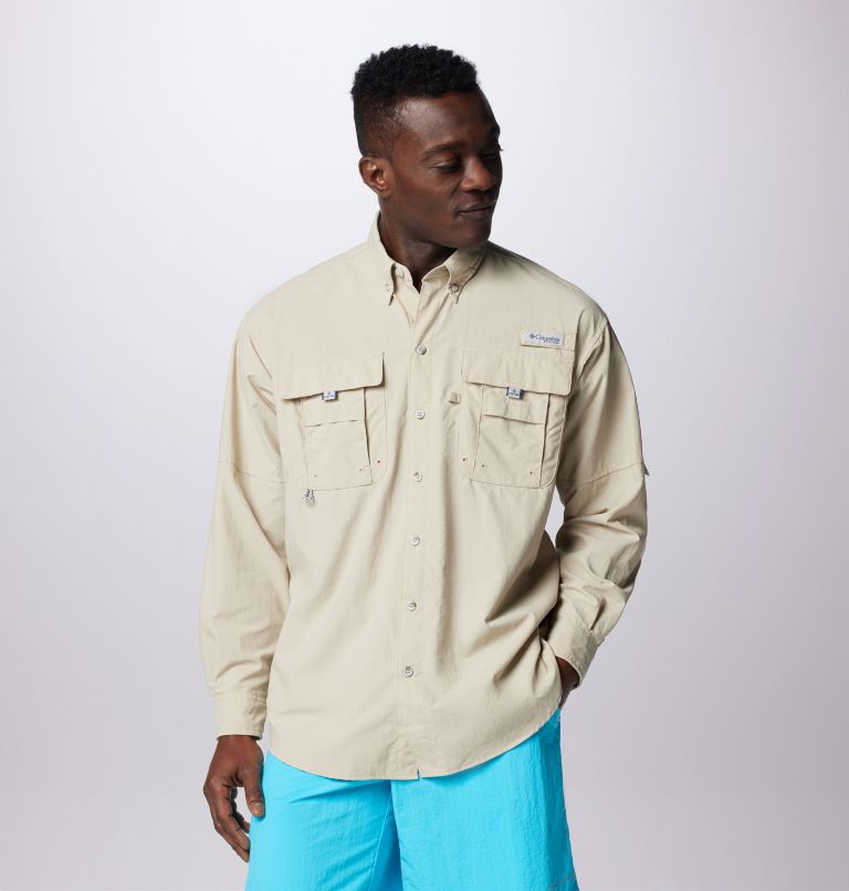 Men’s PFG Bahama II Long Sleeve Shirt, Color: Fossil, image 1