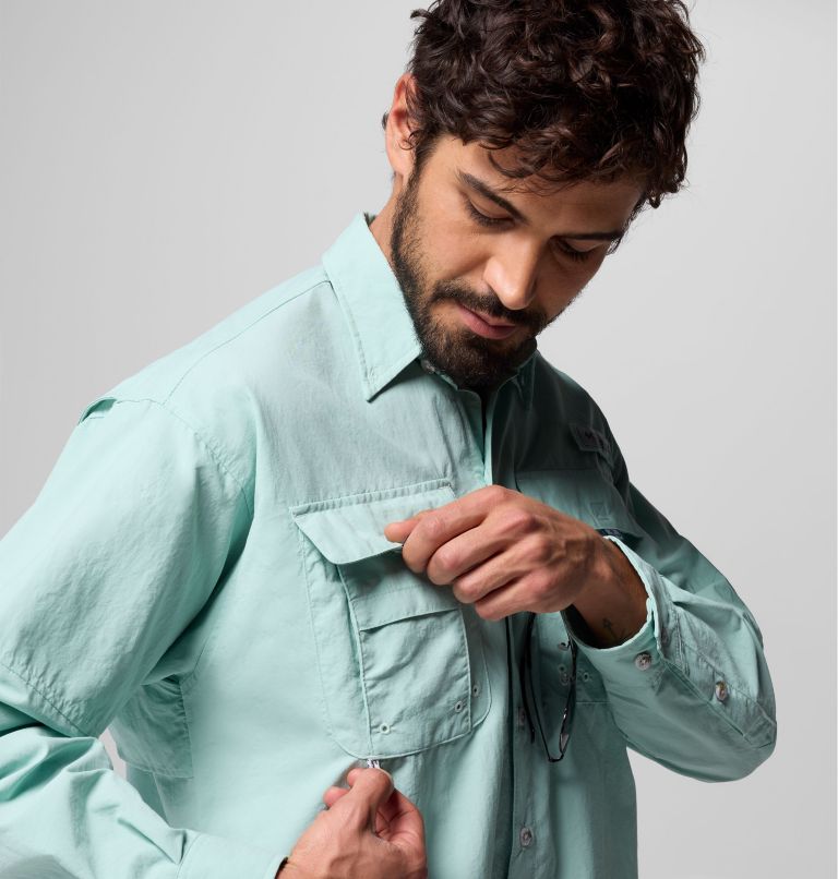 Men’s PFG Bahama II Long Sleeve Shirt, Color: Misty Jade, image 6