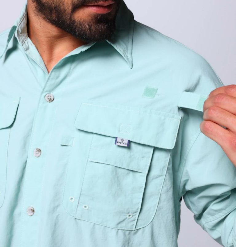 Men’s PFG Bahama II Long Sleeve Shirt, Color: Misty Jade