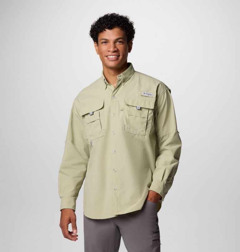 Men’s PFG Bahama II Long Sleeve Shirt, Color: Smokey Sage, image 1