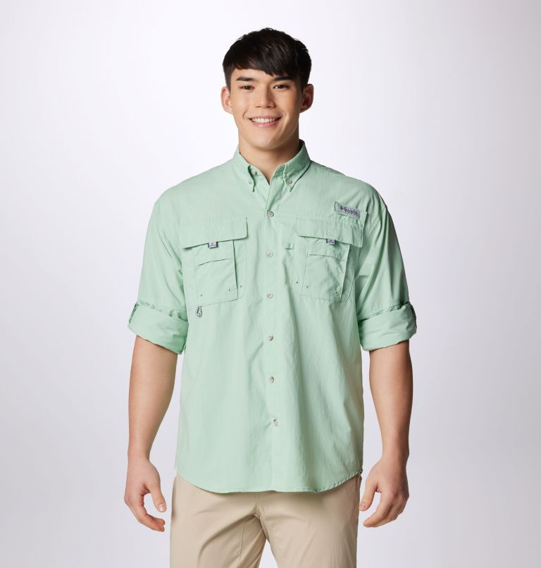 Thumbnail: Men’s PFG Bahama II Long Sleeve Shirt, Color: New Mint, image 7