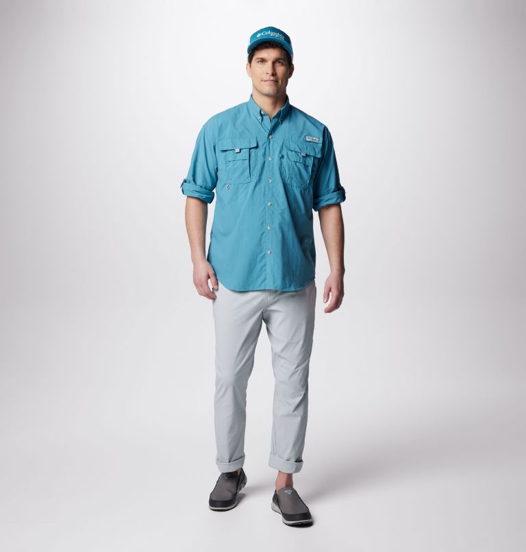 Men’s PFG Bahama II Long Sleeve Shirt, Color: Canyon Blue, image 3
