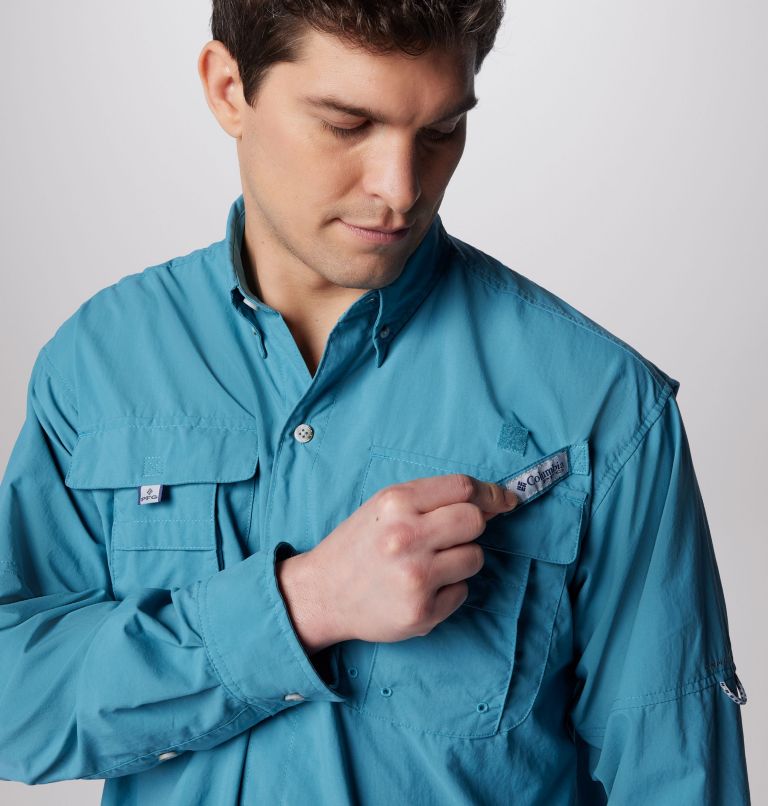 Men’s PFG Bahama II Long Sleeve Shirt, Color: Canyon Blue, image 5