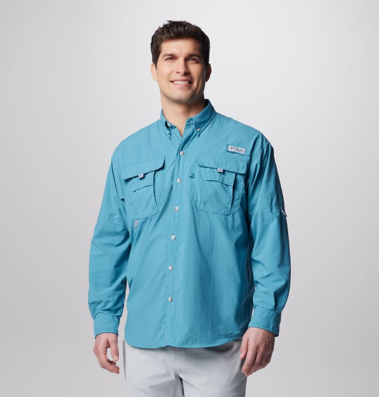 Thumbnail: Men’s PFG Bahama II Long Sleeve Shirt, Color: Canyon Blue, image 1