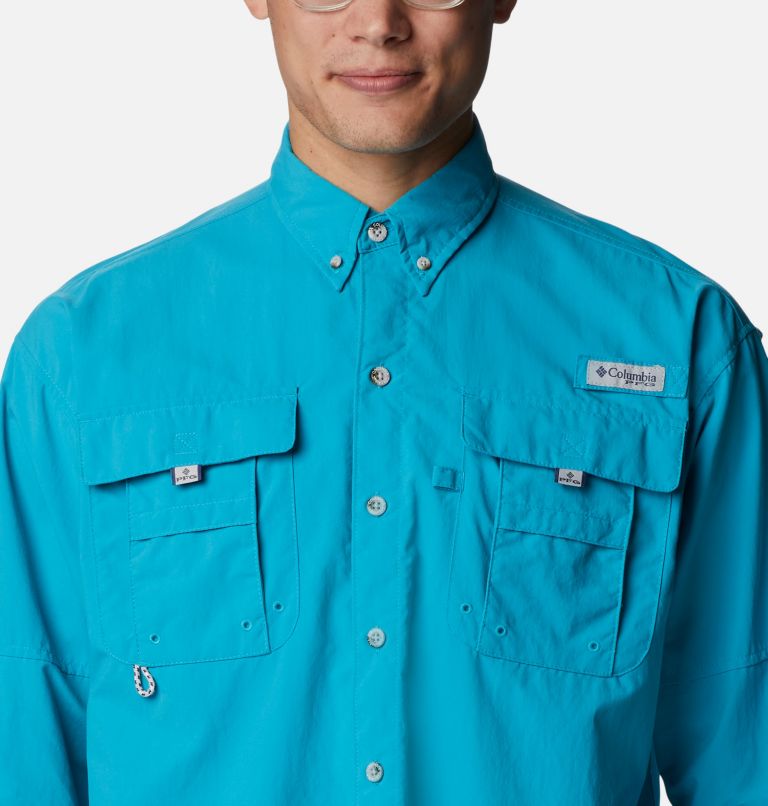 Thumbnail: Men’s PFG Bahama II Long Sleeve Shirt, Color: Ocean Teal, image 4