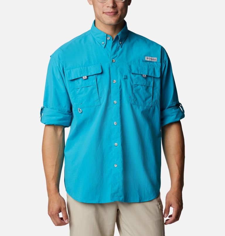 Thumbnail: Men’s PFG Bahama II Long Sleeve Shirt, Color: Ocean Teal, image 6