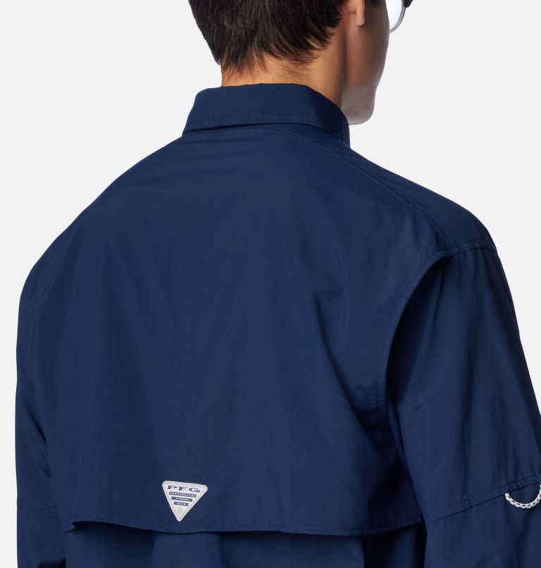 Columbia PFG Fishing Shirt Men Large Long Sleeve 100% Nylon Caped Vented Pockets