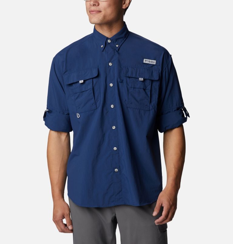 Columbia, Shirts, Columbia Fishing Shirt Mens Xl Blue Performance Pfg  Outdoor Utility Pockets