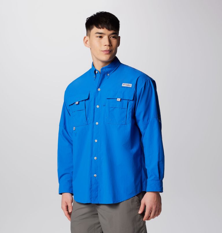 Thumbnail: Men’s PFG Bahama II Long Sleeve Shirt, Color: Vivid Blue, image 4