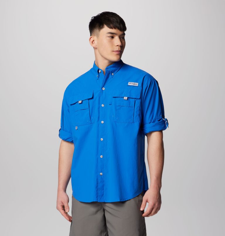 Custom Made Columbia Men's Vivid Blue Bahama Short-Sleeve Shirt