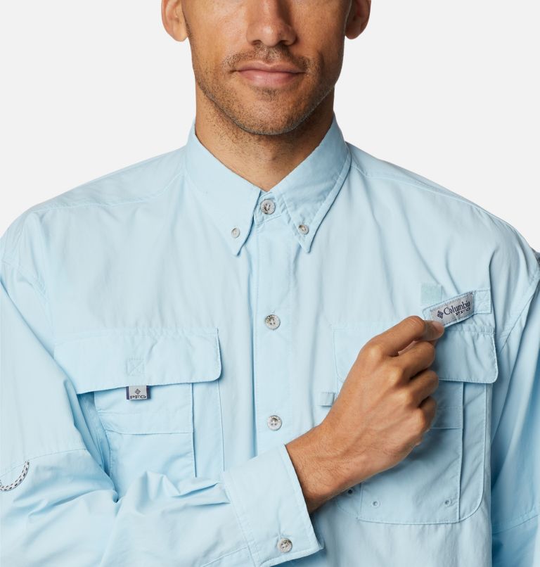 Thumbnail: Men’s PFG Bahama II Long Sleeve Shirt, Color: Spring Blue, image 4