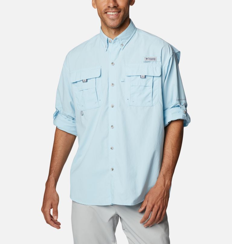 Thumbnail: Men’s PFG Bahama II Long Sleeve Shirt - Tall, Color: Spring Blue, image 6