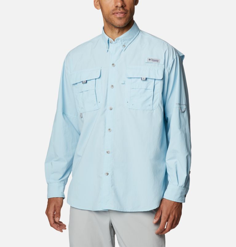 Thumbnail: Men’s PFG Bahama II Long Sleeve Shirt, Color: Spring Blue, image 1