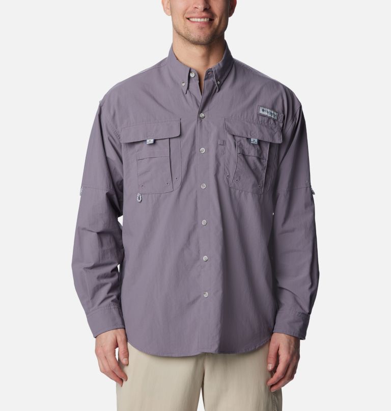 Thumbnail: Men’s PFG Bahama II Long Sleeve Shirt, Color: Granite Purple, image 1