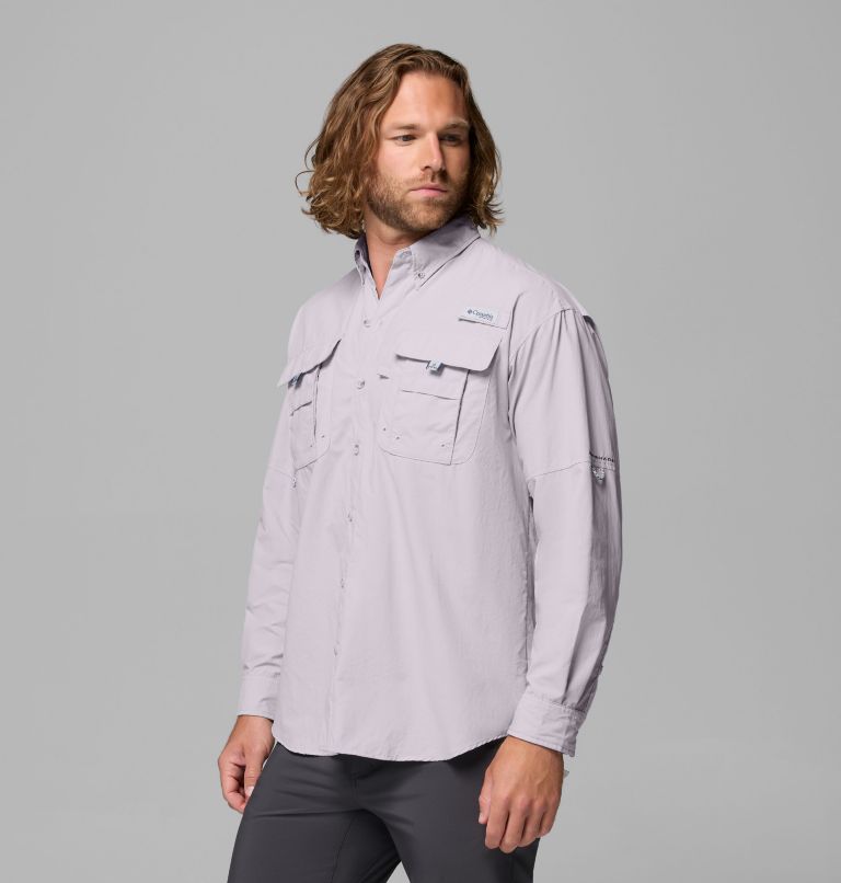 Men’s PFG Bahama II Long Sleeve Shirt, Color: Lavender Pearl, image 4