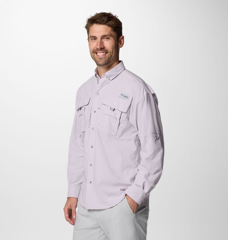 Men’s PFG Bahama II Long Sleeve Shirt, Color: Lavender Pearl, image 3