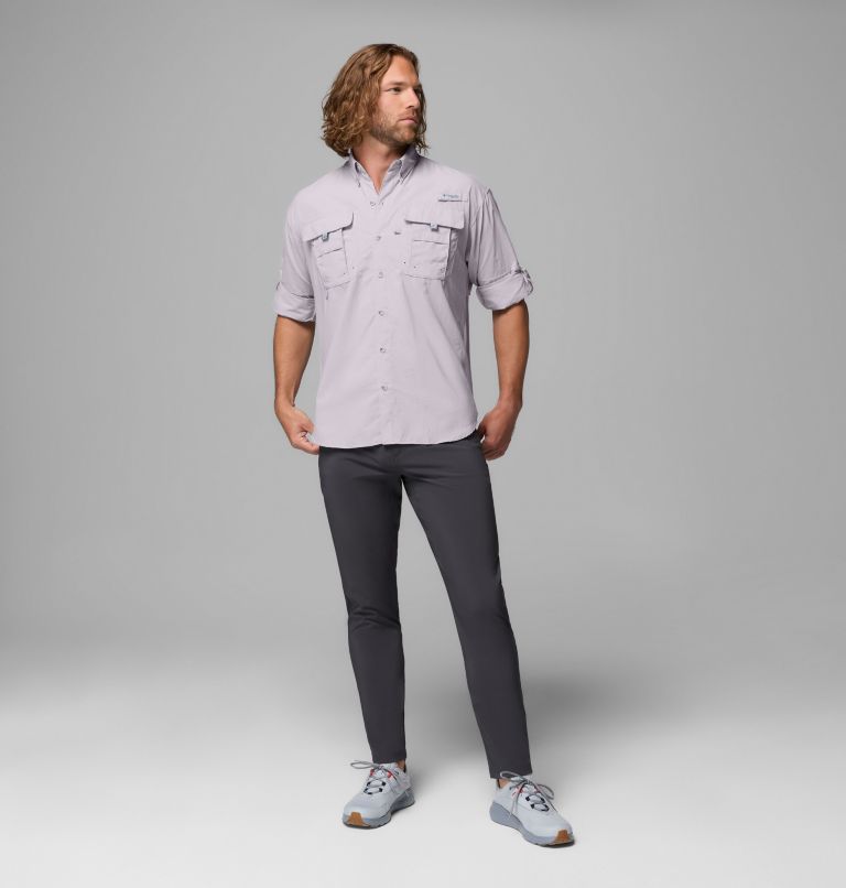 Men’s PFG Bahama II Long Sleeve Shirt, Color: Lavender Pearl, image 2