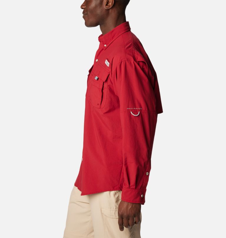 Men’s PFG Bahama II Long Sleeve Shirt, Color: Beet, image 3