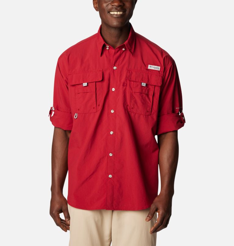 Thumbnail: Men’s PFG Bahama II Long Sleeve Shirt, Color: Beet, image 6