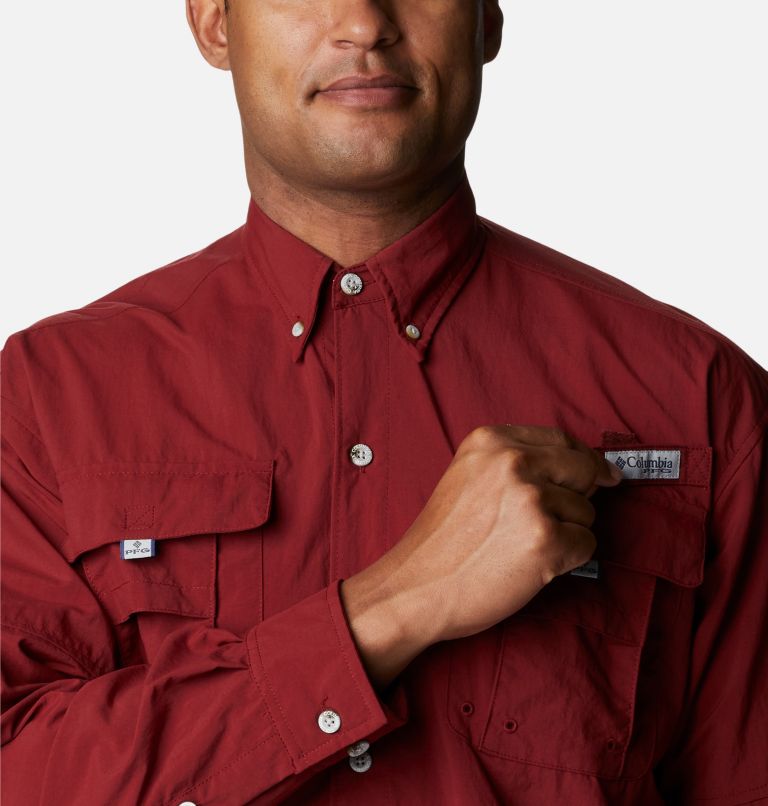 Thumbnail: Men’s PFG Bahama II Long Sleeve Shirt, Color: Red Jasper, image 4