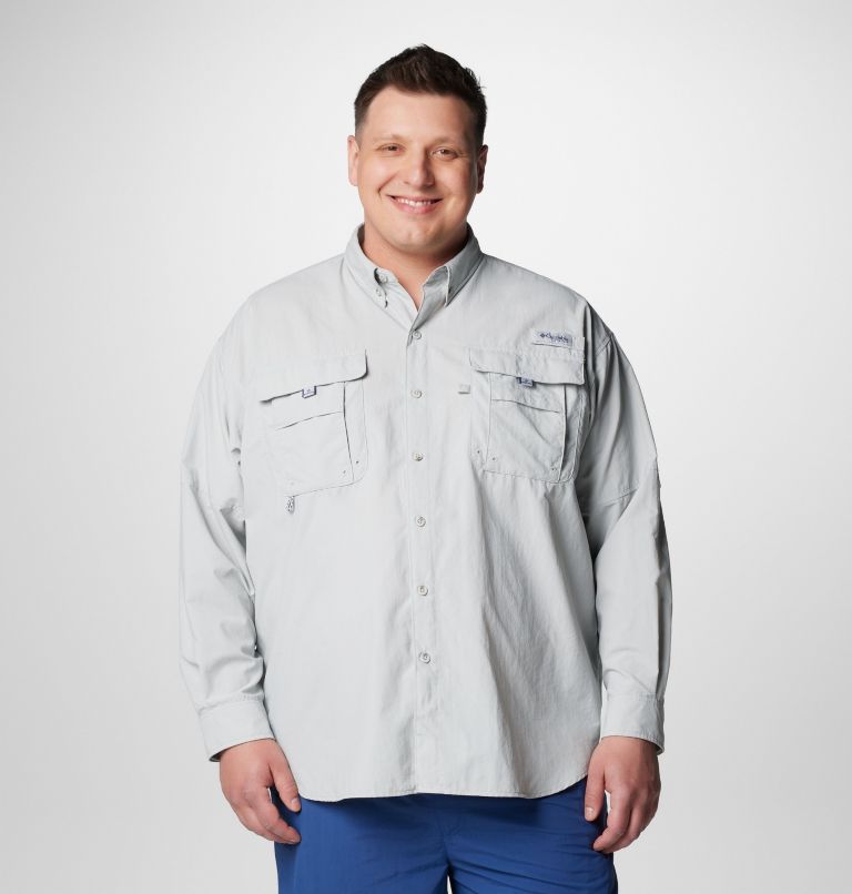 Men’s PFG Bahama II Long Sleeve Shirt - Big, Color: Cool Grey, image 1