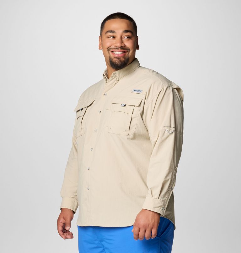 Men’s PFG Bahama II Long Sleeve Shirt - Big, Color: Fossil, image 4