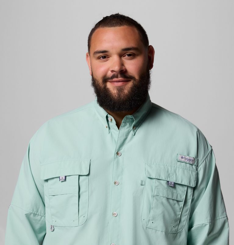 Men’s PFG Bahama II Long Sleeve Shirt - Big, Color: Misty Jade, image 7