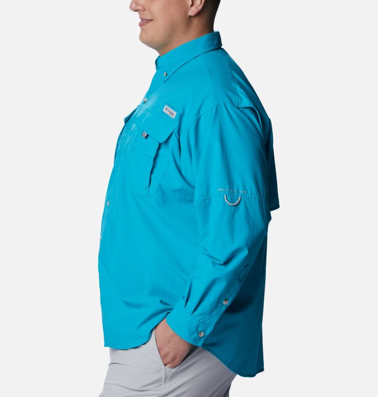 Thumbnail: Men’s PFG Bahama II Long Sleeve Shirt - Big, Color: Ocean Teal, image 3