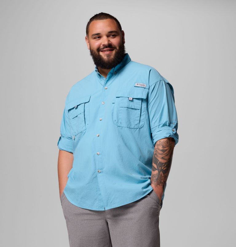 Men’s PFG Bahama II Long Sleeve Shirt - Big, Color: Vintage Blue, image 5