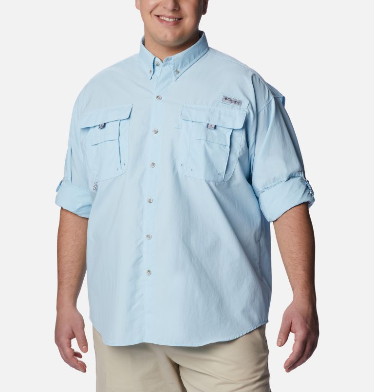 Thumbnail: Men’s PFG Bahama II Long Sleeve Shirt - Big, Color: Spring Blue, image 6