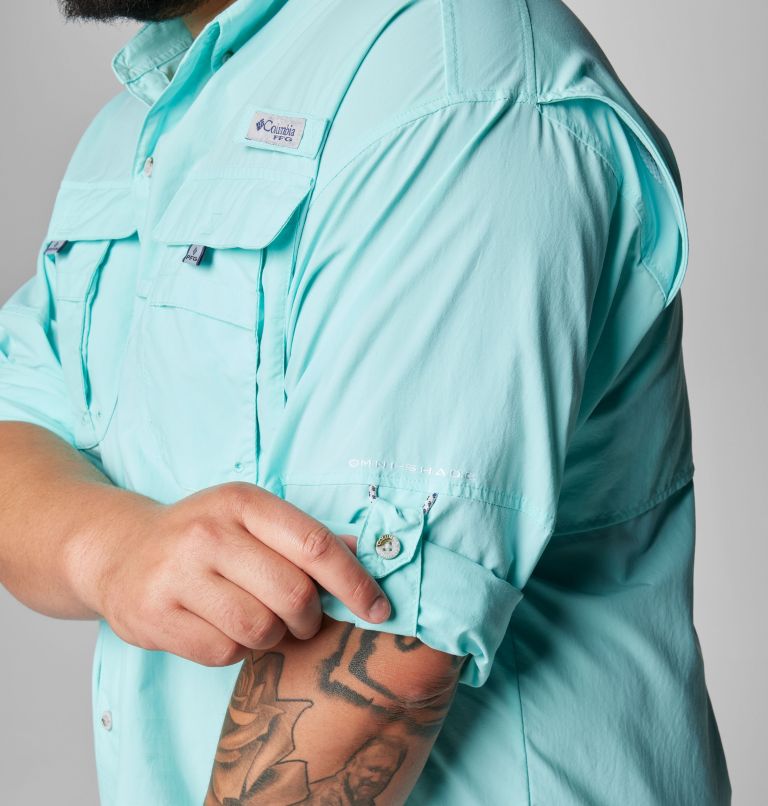 Men’s PFG Bahama II Long Sleeve Shirt - Big, Color: Gulf Stream, image 7