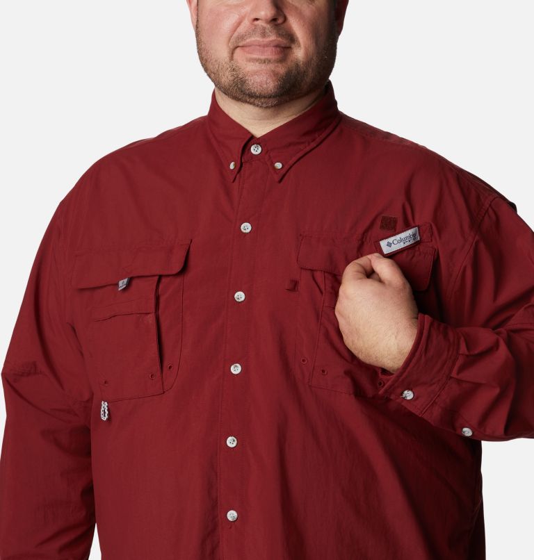 Thumbnail: Men’s PFG Bahama II Long Sleeve Shirt - Big, Color: Red Jasper, image 4