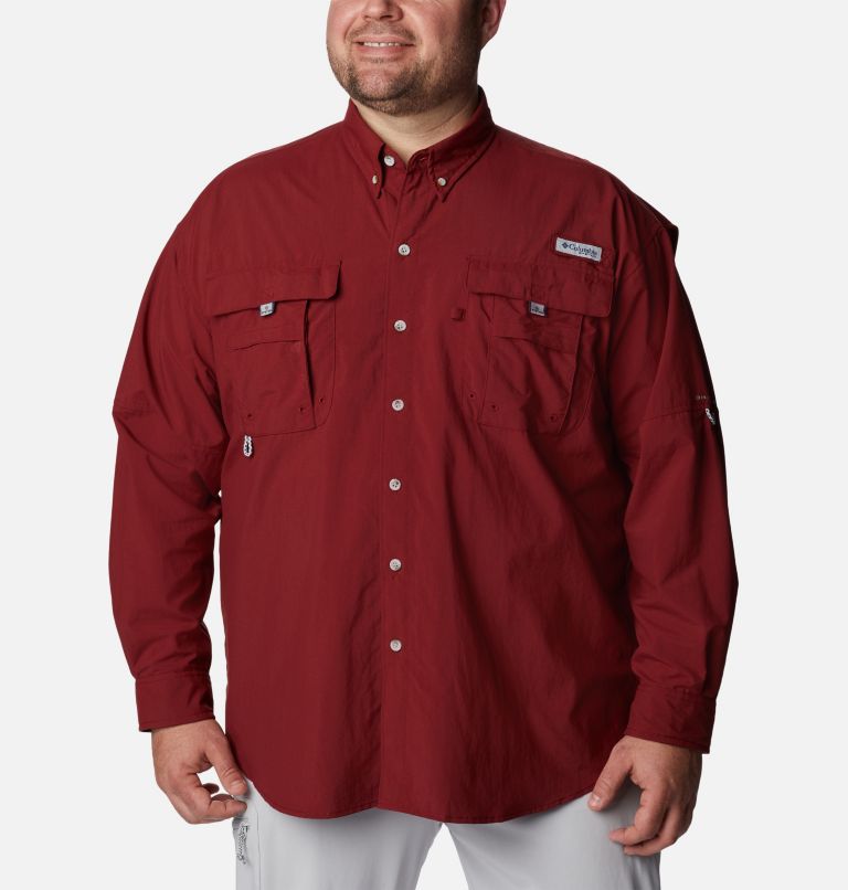 Thumbnail: Men’s PFG Bahama II Long Sleeve Shirt - Big, Color: Red Jasper, image 1