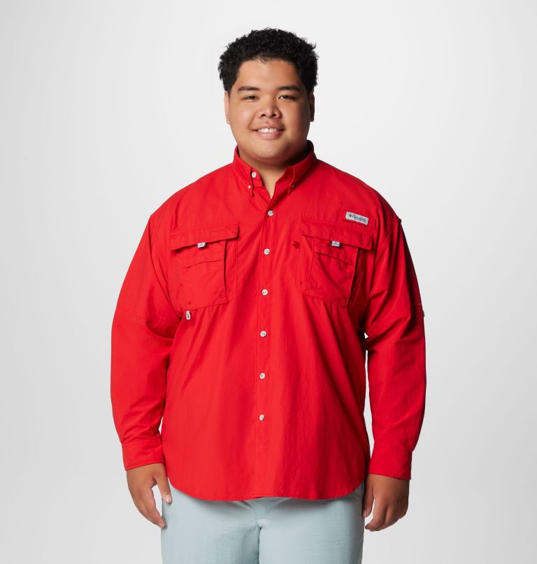 Men’s PFG Bahama II Long Sleeve Shirt - Big, Color: Red Spark, image 1