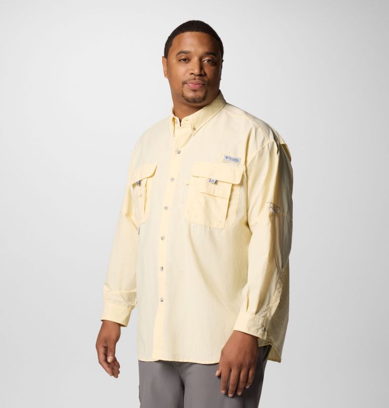 Men’s PFG Bahama II Long Sleeve Shirt - Big, Color: Lemon Wash, image 4