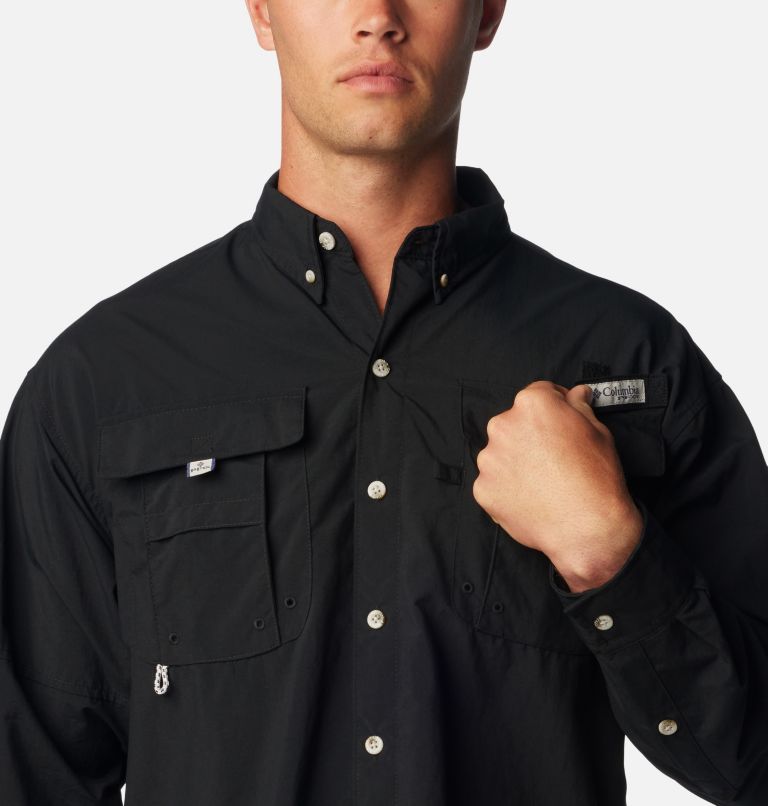 Thumbnail: Men’s PFG Bahama II Long Sleeve Shirt - Tall, Color: Black, image 4