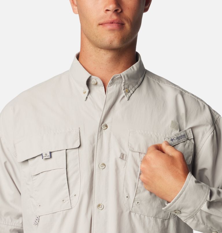 Columbia Men's Bahama II Long Sleeve Shirt, Cool Grey, X-Large Tall