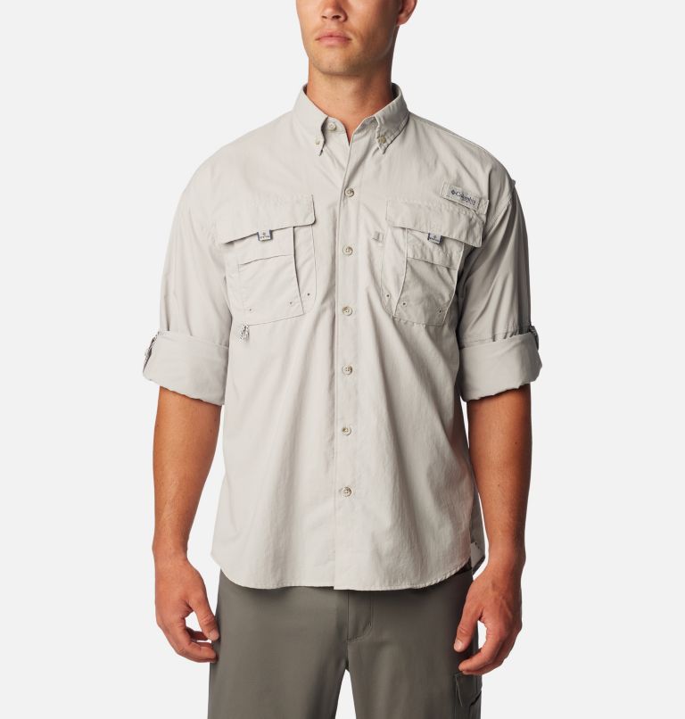 Thumbnail: Men’s PFG Bahama II Long Sleeve Shirt - Tall, Color: Cool Grey, image 6