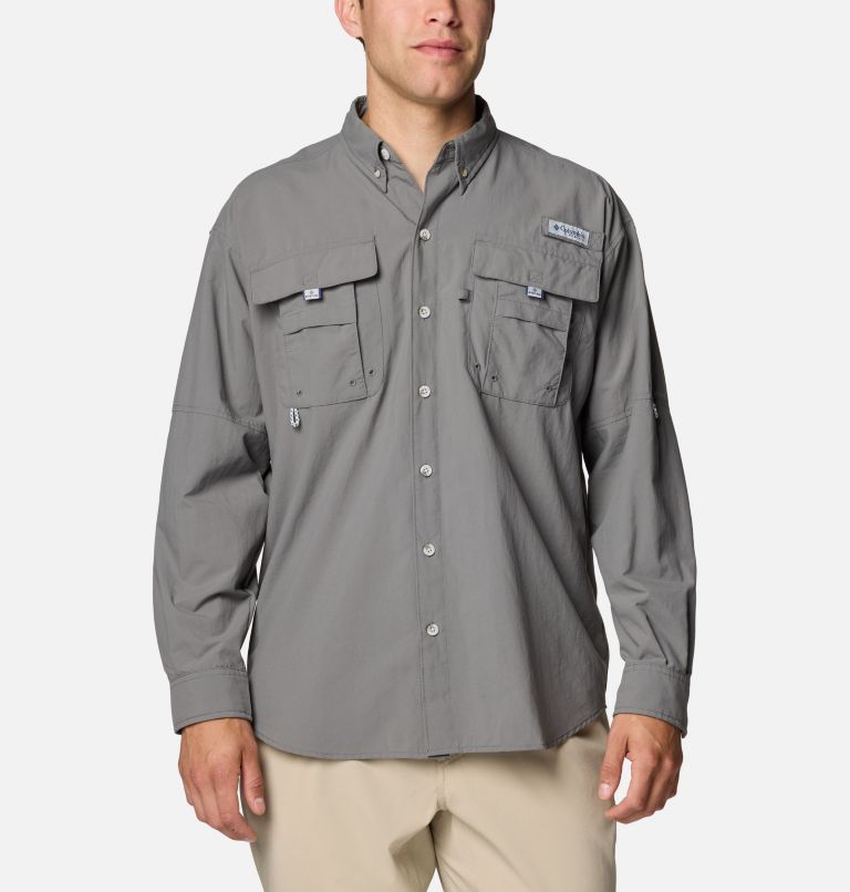 Men’s PFG Bahama II Long Sleeve Shirt - Tall, Color: City Grey, image 1
