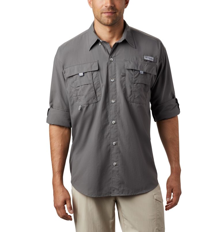 Men’s PFG Bahama II Long Sleeve Shirt - Tall, Color: City Grey, image 3