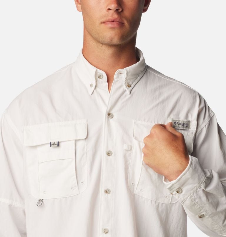 Columbia Men's PFG Tamiami II UPF 40 Long Sleeve Fishing Shirt, White Cap,  X-Large Tall