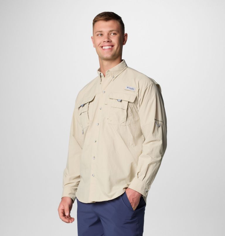 Men’s PFG Bahama II Long Sleeve Shirt - Tall, Color: Fossil, image 4
