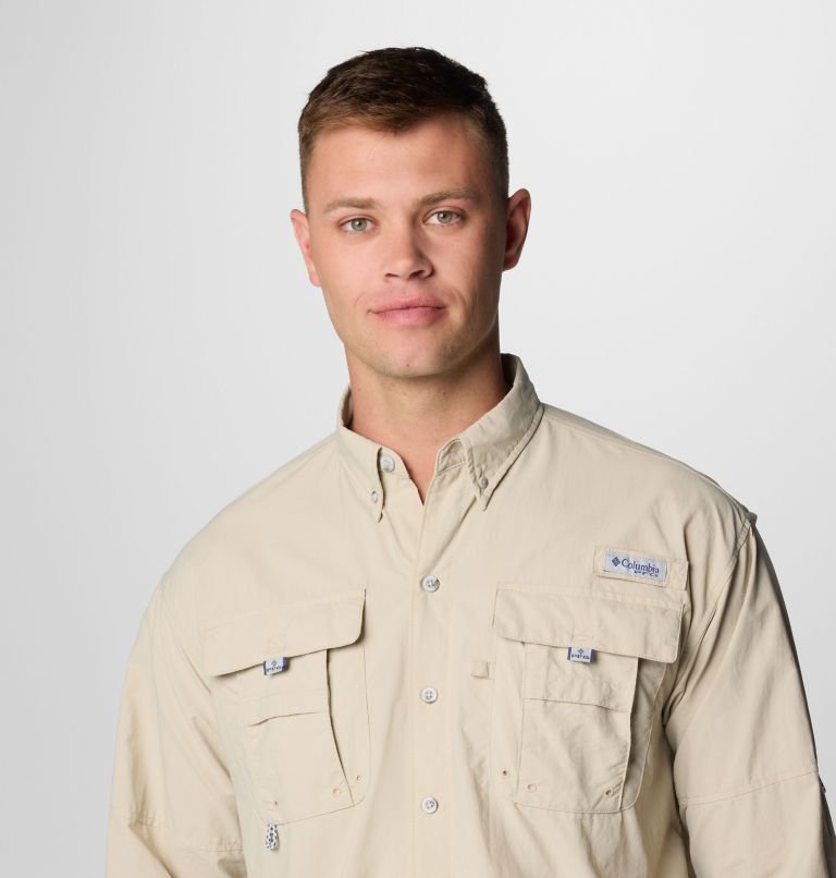 Men’s PFG Bahama II Long Sleeve Shirt - Tall, Color: Fossil, image 5
