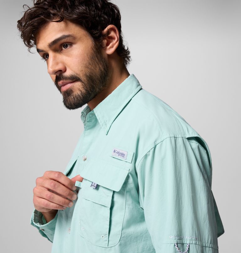 Men’s PFG Bahama II Long Sleeve Shirt - Tall, Color: Misty Jade, image 5
