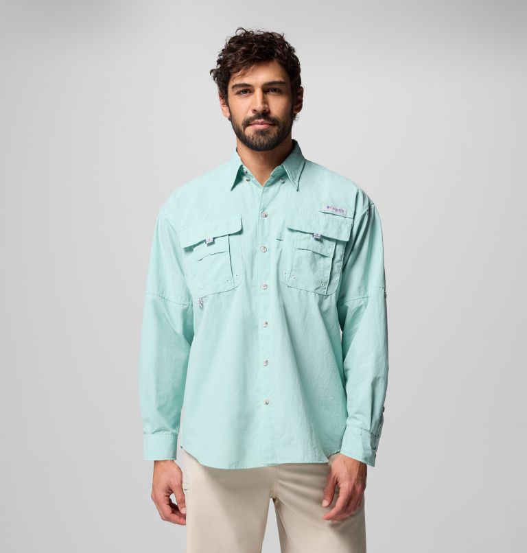 Men’s PFG Bahama II Long Sleeve Shirt - Tall, Color: Misty Jade, image 1