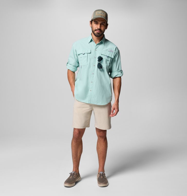 Men’s PFG Bahama II Long Sleeve Shirt - Tall, Color: Misty Jade, image 2
