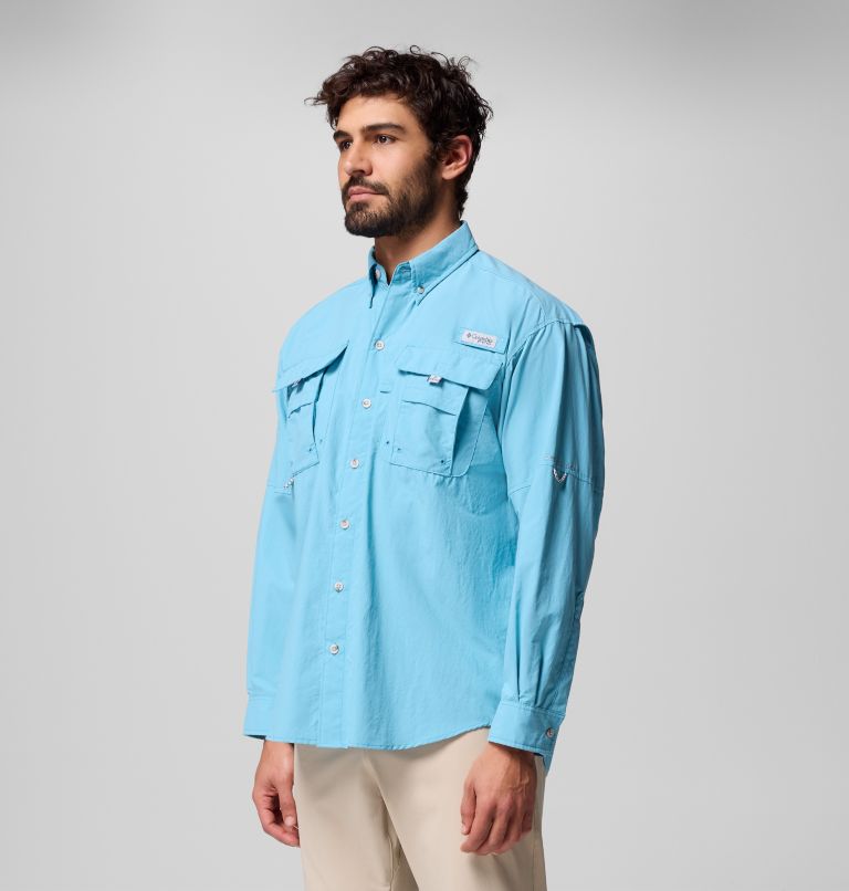 Men’s PFG Bahama II Long Sleeve Shirt - Tall, Color: Vintage Blue, image 4