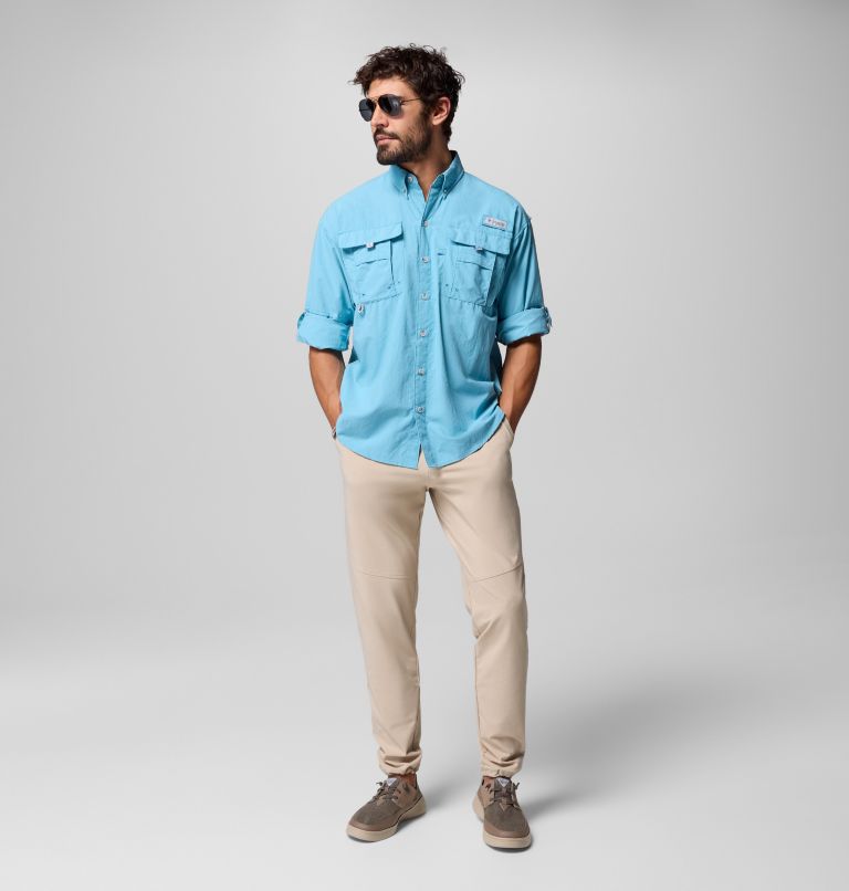 Men’s PFG Bahama II Long Sleeve Shirt - Tall, Color: Vintage Blue, image 9