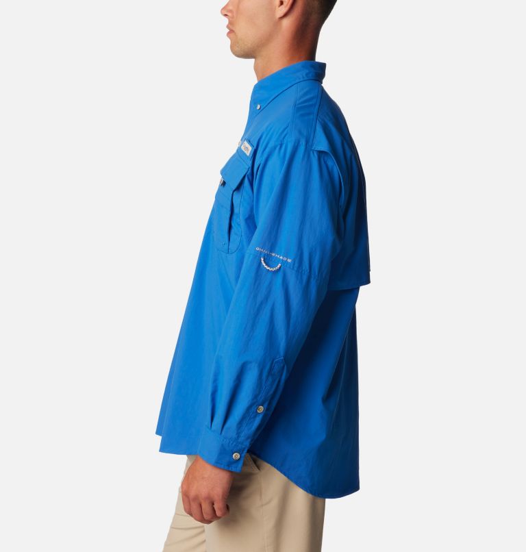 Thumbnail: Men’s PFG Bahama II Long Sleeve Shirt - Tall, Color: Vivid Blue, image 3